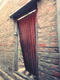 Closed door of old building