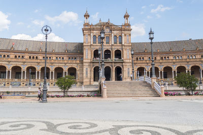 Low angle view of historic building against sky