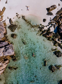 High angle view of beach