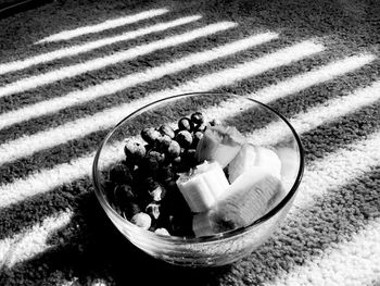 High angle view of cigarette on table
