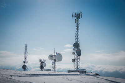 Communication towers on mountain