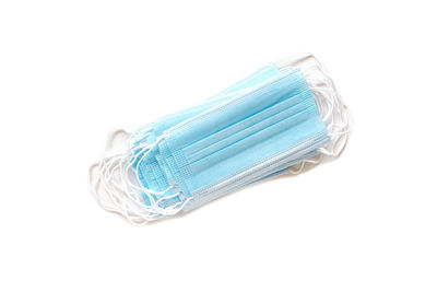 High angle view of plastic against white background