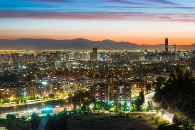 View of santiago de chile with las condes and vitacura districts and the neighborhood of lo curro