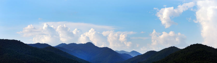 Panoramic view of mountains against sky