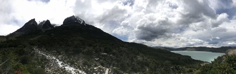 Panoramic view of mountains against sky