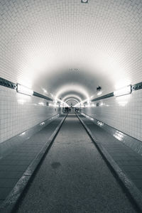 View of empty subway tunnel