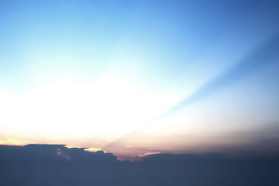 Scenic view of silhouette landscape against clear sky during sunset