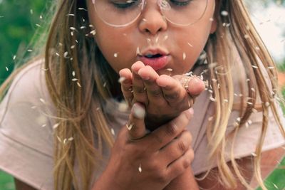 Close-up portrait of a girl