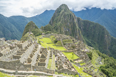 Old ruins at machu picchu