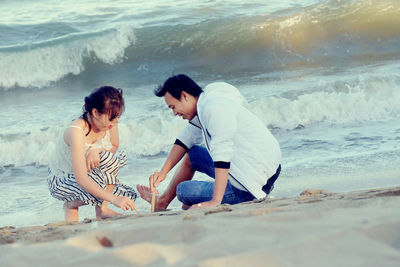 Friends on beach