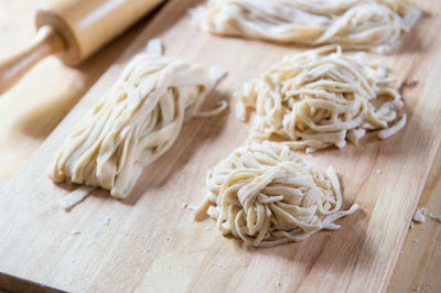Close-up of noodles on table
