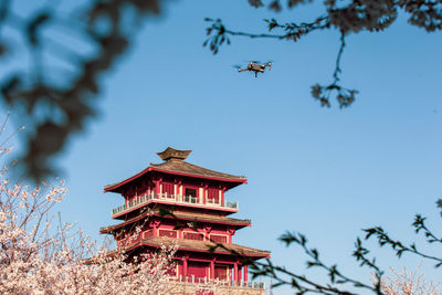 Low angle view of traditional building against sky