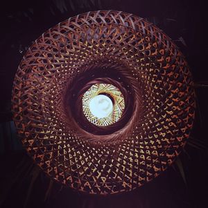 Directly below shot of illuminated pendant light