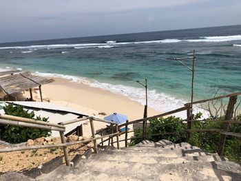 High angle view of beach against sky