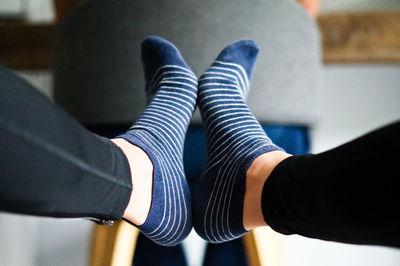 Low section of man wearing socks 