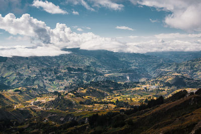 Aerial view of landscape against sky