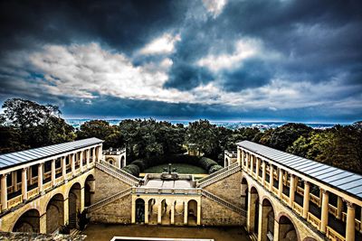 Building against cloudy sky