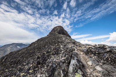 Low angle view of mountain against sky