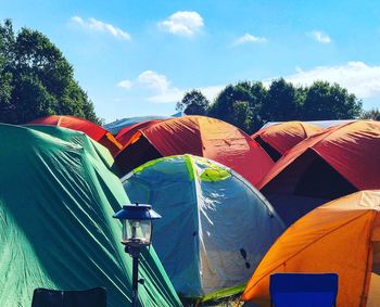 Tent against sky