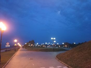 Empty road at night