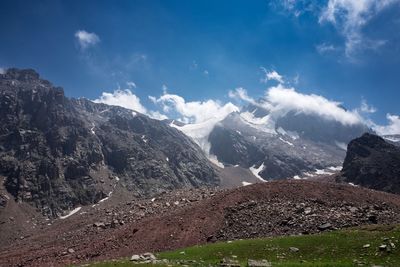 Scenic view of mountains against sky