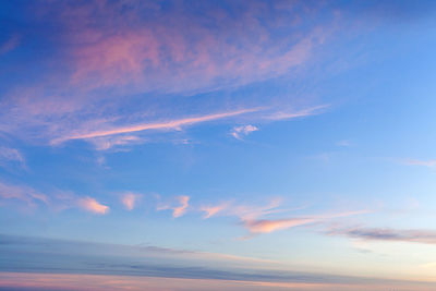 Low angle view of sky during sunset