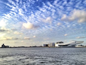 View of sea against cloudy sky