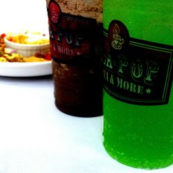 Close-up of food on table