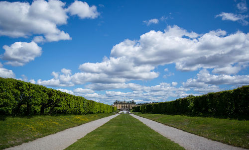 Empty road against sky
