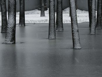 Scenic view of frozen lake during winter