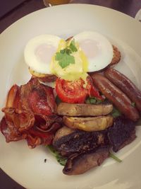 Close-up of meal served on plate