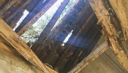 Low angle view of an abandoned building