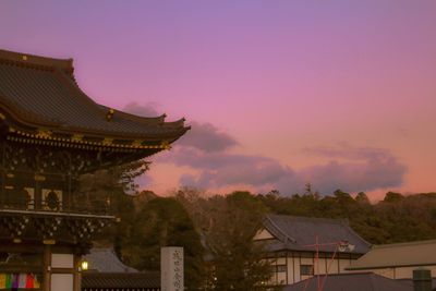 Panoramic view of buildings against sky during sunset