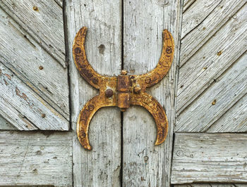 Close-up of old wooden door