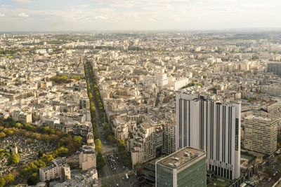View of paris from above montparnasse tower, hotel pullman paris on the right side