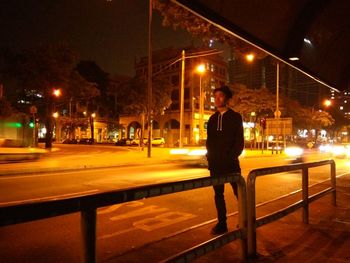 Night view of illuminated street light