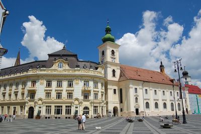 View of historical building against blue sky