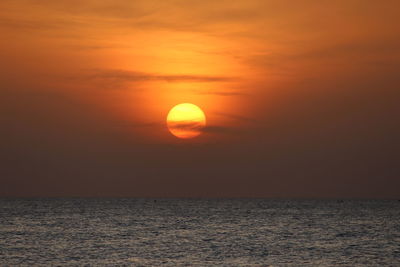 Scenic view of sunset over sea