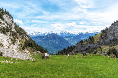 Scenic view of mountains against sky