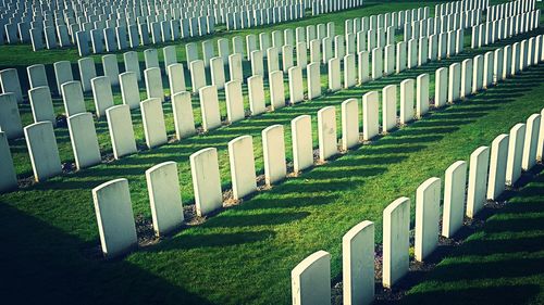 High angle view of tyne cot