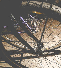 High angle view of bicycle