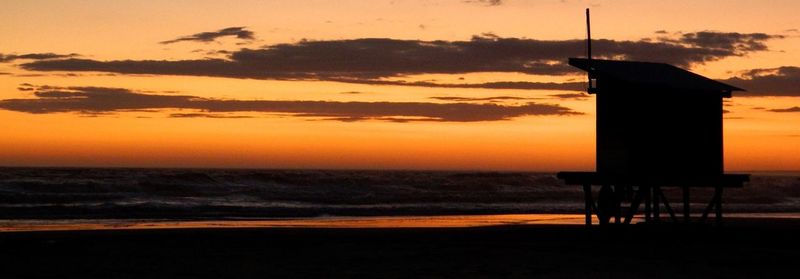 Scenic view of sea at sunset