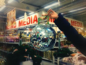 Blurred motion of woman in city