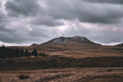 Scenic view of arid landscape against sky