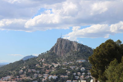 Low angle view of townscape against sky