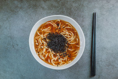 High angle view of breakfast served in bowl