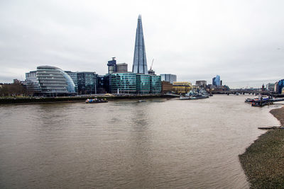 London cityscape and skyscraper along thames river, uk