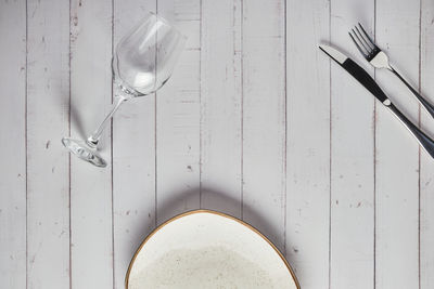High angle view of electric lamp on table