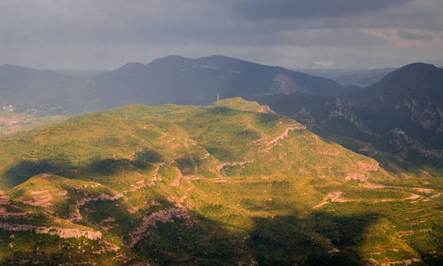 Scenic view of mountains against sky