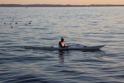 Man swimming in sea